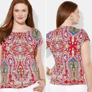 RALPH LAUREN CLASSIC PAISLEY PATTERN 💯 COTTON SHORT SLEEVE TEE